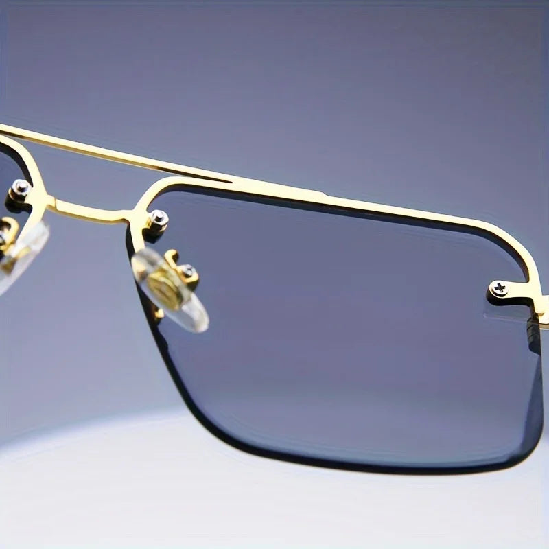 Fashion Rimless Sunglasses Frameless Classic Small Square Summer Traveling Shades