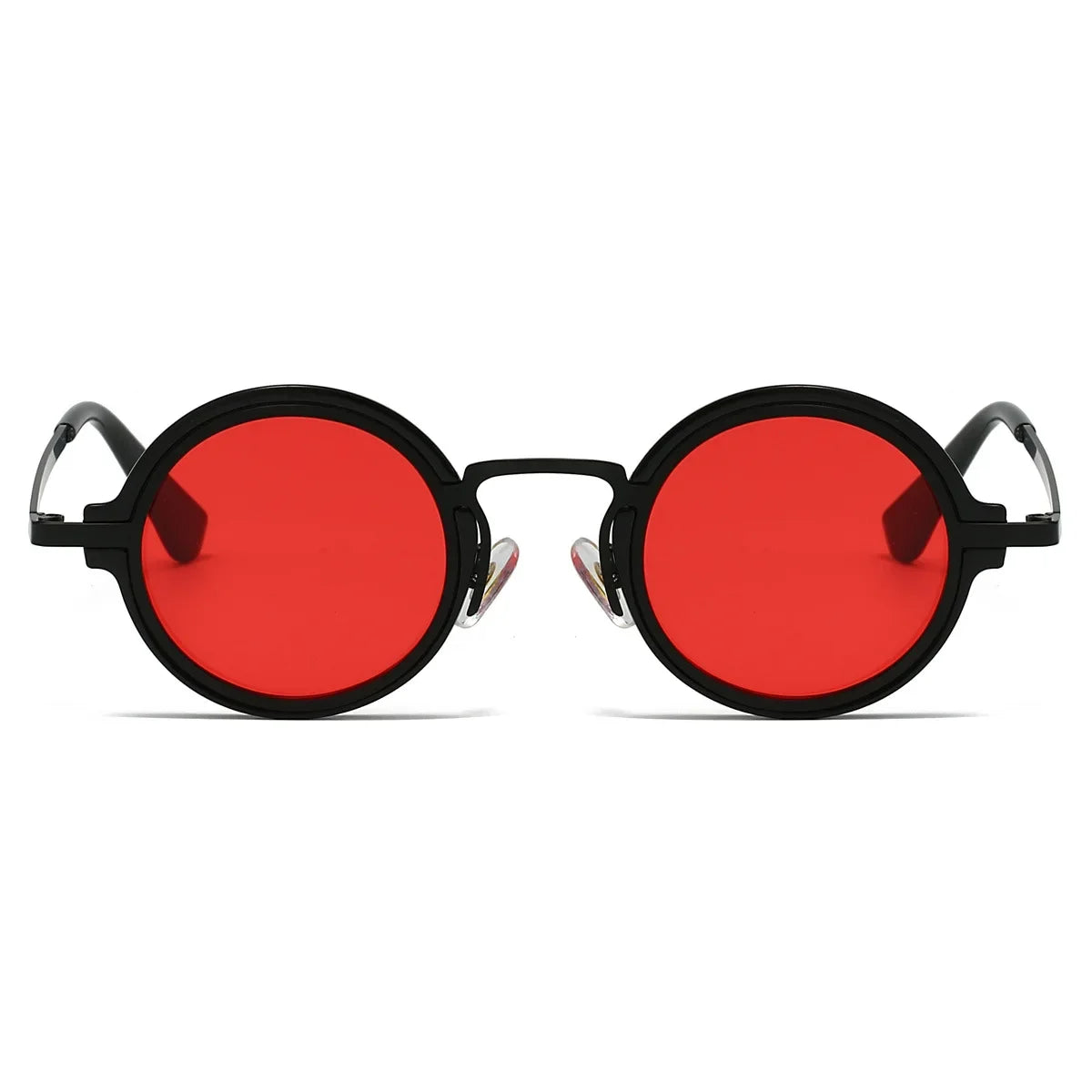 New Lenon Retro Metal Round Frame Red Sunglasses High Quality UV400