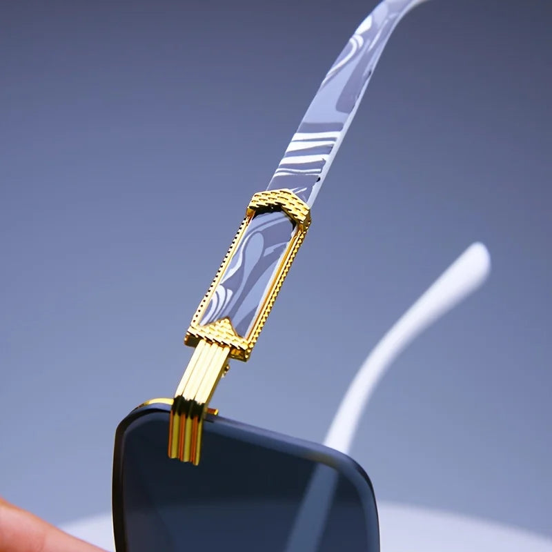 Fashion Rimless Sunglasses Frameless Classic Small Square Summer Traveling Shades