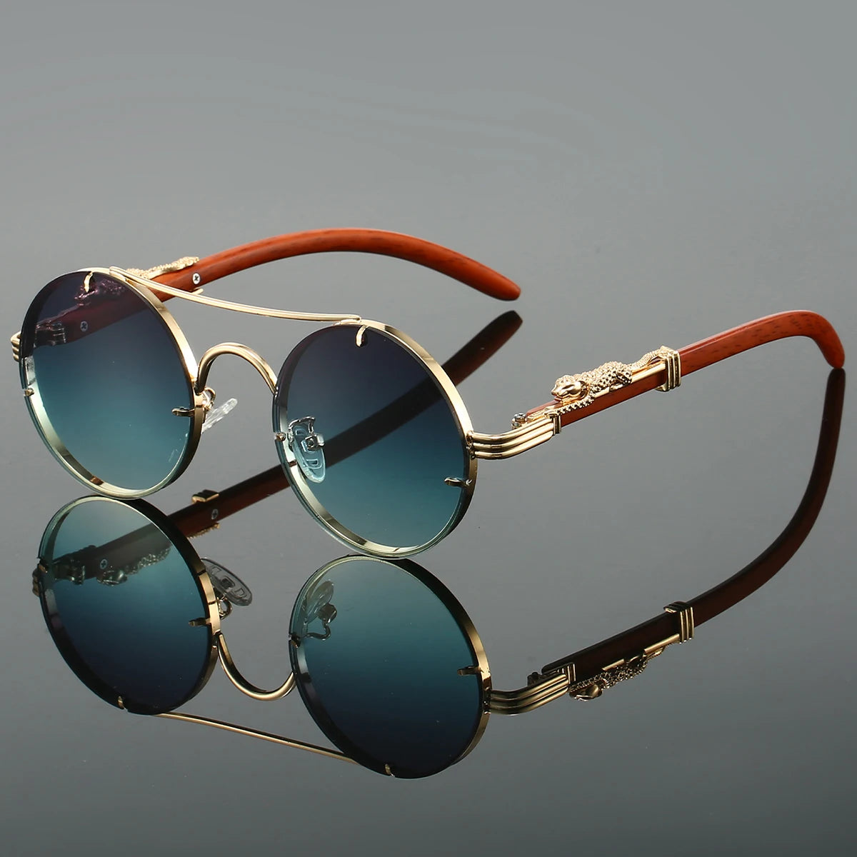KAMMPT Vintage Round Sunglasses Fashion Multicolor Shades Retro Trendy Brand Design